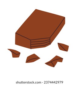 Chocolate block icon, big bar of homemade dark chocolate, baking ingredient, vector illustration of sweet product for cooking, good for present for chocolatier, chocolate maker