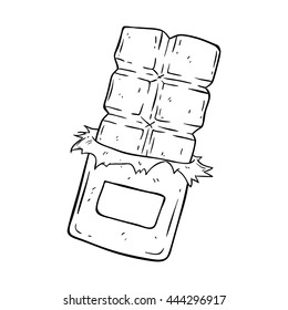 Chocolate blocks doodle on white background
