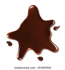 Chocolate blot on white background