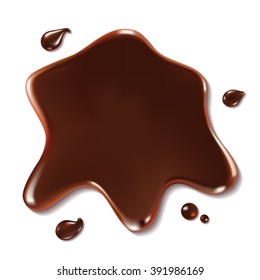 Chocolate blot on white background