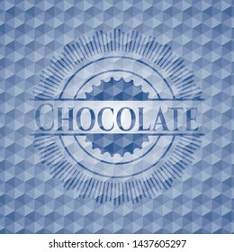 Chocolate blue hexagon emblem. Vector Illustration. Detailed.