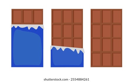 chocolate with blue packaging vector, simple checkered chocolate illustrator vector