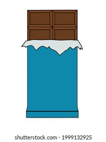 chocolate with a blue wrapper isolated on a white background