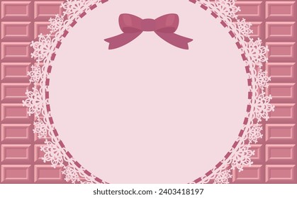 Chocolate board and lace frame.
Strawberry, ruby chocolate.