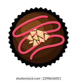 Chocolate bonbon dessert vector that can be reused in flat illustrations, these elements will create a delicious atmosphere, simple modern and elegant vector design.