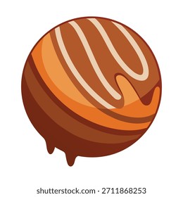 Bombón de chocolate con Ilustración vectorial de diseño de llovizna