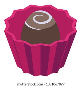Chocolate bonbon icon. Isometric of chocolate bonbon vector icon for web design isolated on white background