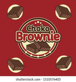 chocolate borwnie logo lebel vector design 