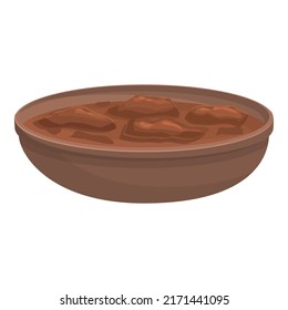 Chocolate bowl icon cartoon vector. Austrian food. Restaurant soup