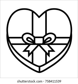 Chocolate box black & white line art icon