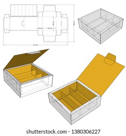 Chocolate box and Die-cut Pattern. The .eps file is full scale and fully functional. Prepared for real cardboard production.