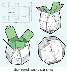 Chocolate Box and Die-cut Pattern. The .eps file is full scale and fully functional. Prepared for real cardboard production.