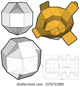 Chocolate Box and Die-cut Pattern. The .eps file is full scale and fully functional. Prepared for real cardboard production.