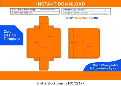 Chocolate box, gift box dieline template and 3D box design
