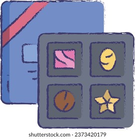 Chocolate box hand drawn vector illustration