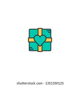 Chocolate box Icon Design. Lifestyle icon vector illustration