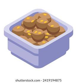Chocolate box icon isometric vector. Qatar cuisine. State pride