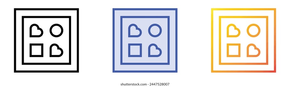 chocolate box icon. Linear, Blue Fill and Gradient Style Design Isolated On White Background