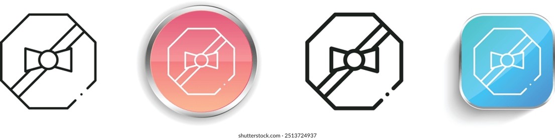 Icono de caja de chocolate. Diseño de estilo lineal delgado, regular y de Botón aislado sobre fondo blanco