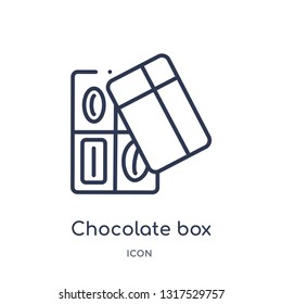 chocolate box icon from tools and utensils outline collection. Thin line chocolate box icon isolated on white background.