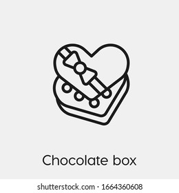 chocolate box icon vector. Linear style sign for mobile concept and web design. chocolate box symbol illustration. Pixel vector graphics - Vector.