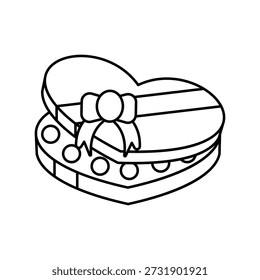 Schokoladenbox-Symbol mit weißem Hintergrund, Vektorgrafik