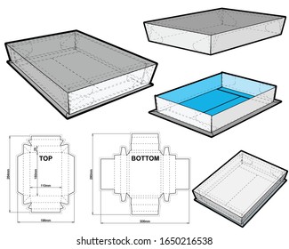 Chocolate box (Internal measurement 11 x 15+2cm) and Die-cut Pattern. The .eps file is full scale and fully functional. Prepared for real cardboard production.