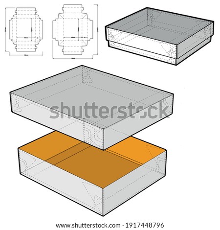 Chocolate box (Internal measurement 12x10x3cm) and Die-cut Pattern. Ease of assembly, no need for glue. The .eps file is full scale and fully functional. Prepared for real cardboard production.