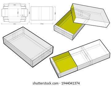 Chocolate Box (Internal measurement 15 x 10 + 3cm) and Die-cut Pattern. The .eps file is full scale and fully functional. Prepared for real cardboard production.