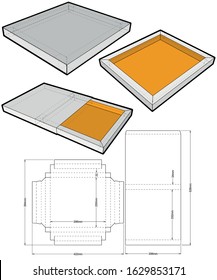 Chocolate box (Internal measurement 19x21+2 cm) and Die-cut Pattern. The .eps file is full scale and fully functional. Prepared for real cardboard production.