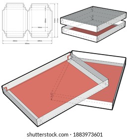 Chocolate Box (Internal measurement 20x15x2cm) and Die-cut Pattern. The .eps file is full scale and fully functional. Prepared for real cardboard production.