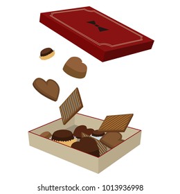 Chocolate box isolated on white background