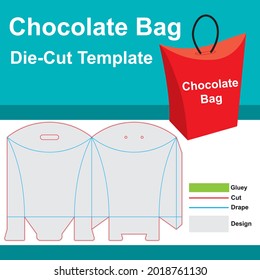 Chocolate box template. Chocolate box design. Di Cut a box of chocolate