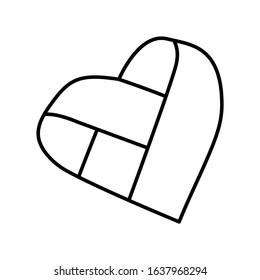 chocolate box top view icon or logo illustration on white background. Perfect use for website, pattern, design, etc.