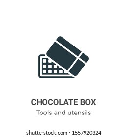 Chocolate box vector icon on white background. Flat vector chocolate box icon symbol sign from modern tools and utensils collection for mobile concept and web apps design.