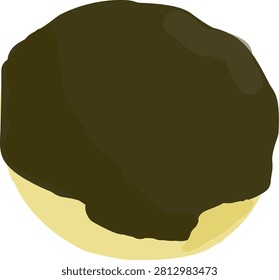 Chocolate Bread Bun Roti with Rich Chocho Cocoa Topping Isolated Vector Art Background