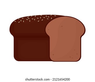 chocolate bread on white background