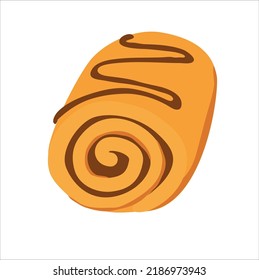 Chocolate bread roll, illustration concept.