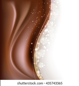 chocolate brown background with sparkling lights. vector illustration