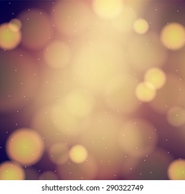 chocolate brown blurred background with golden bokeh and lights
