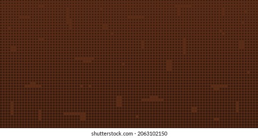 Chocolate brown horizontal background with circles decreasing upwards and small defects. Creative spot design of backdrop, web wallpaper, etc. Vector illustration.