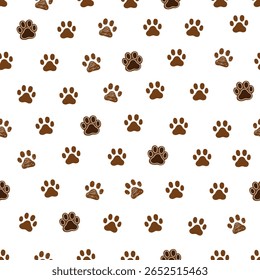 Chocolate brown paw prints pattern