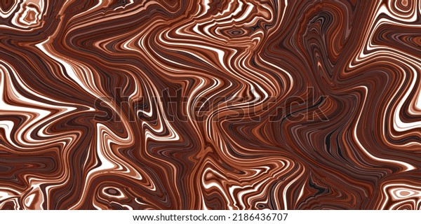 Chocolate brown seamless marble pattern with psychedelic swirls. Vector liquid acrylic texture. Flow art. 70s textile background. Tie dye simple artistic effect