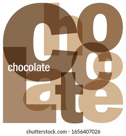 CHOCOLATE brown vector typography in a square