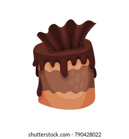 Chocolate brownie cartoon vector Illustration