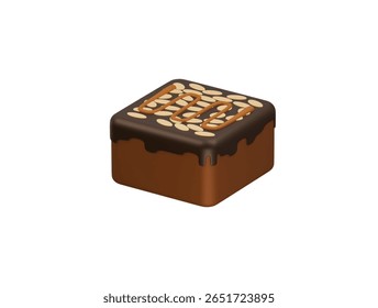 ícone de brownies de chocolate renderização de ilustração 3d