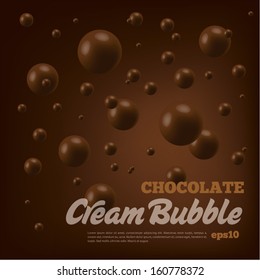 Chocolate bubble on brown background