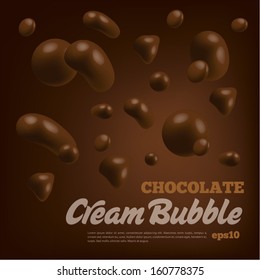 Chocolate bubble on brown background