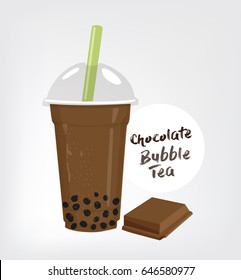 chocolate bubble tea vector