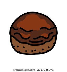 chocolate bun food meal color icon vector. chocolate bun food meal sign. isolated symbol illustration